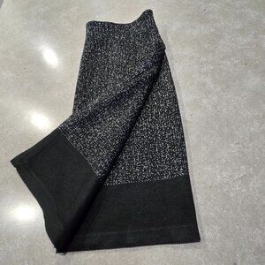 VINTAGE ELLEN Women's Black White Speckled Stretch Knit Skirt - Black/White - LG